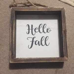 Hello fall sign